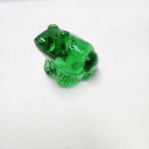 Ganz Green Glass Frog Figurine